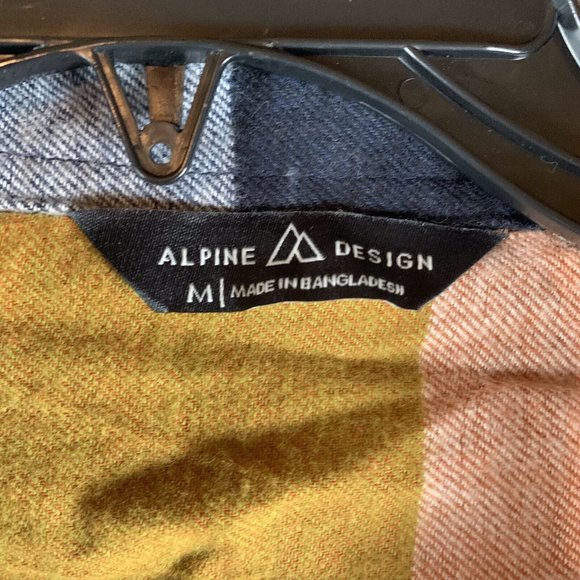 Alpine Design Shirt Men's Medium Multicolor Plaid Cotton Flannel Button-Up 7002 - Picture 2 of 8